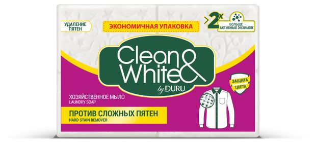 Мыло хозяйственное Duru Clean&White против сложных пятен, 480 г