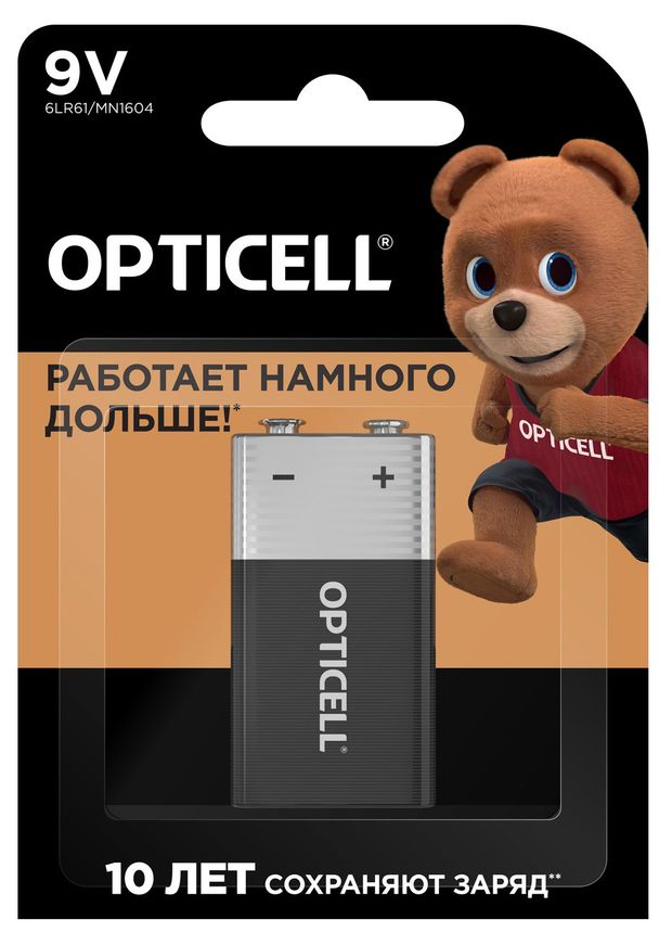 Батарейка Opticell алкалиновая 9V 1 шт 498₽