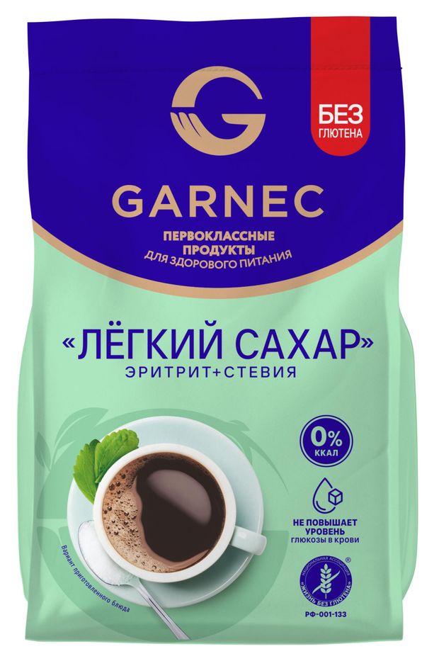 фото Подсластитель garnec легкий сахар эритрит + стевия, 200 г