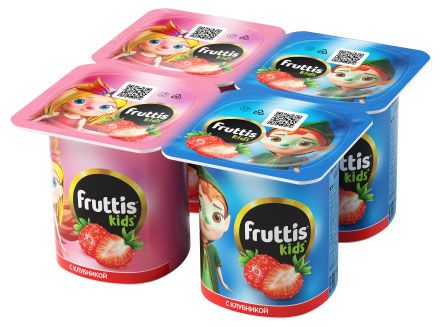 Йогурт Fruttis Kids клубника 25 110 г 39₽