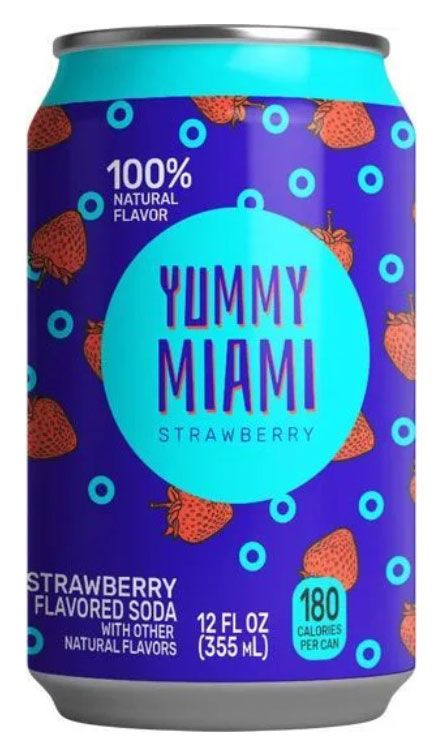 Напиток газированный Yummy Miami strawberry, 355 мл