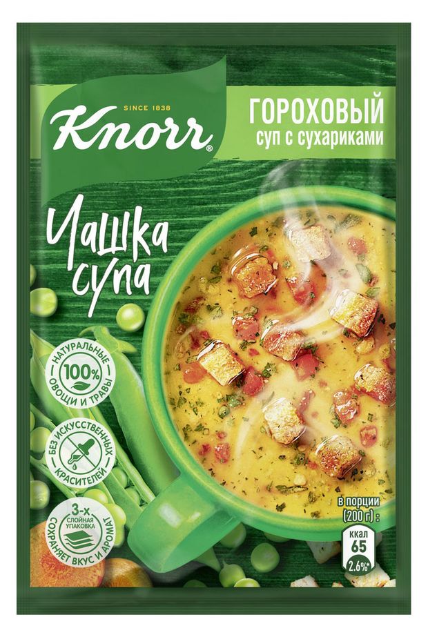 Суп заварной Knorr Чашка супа гороховый с сухариками 21 г 26₽