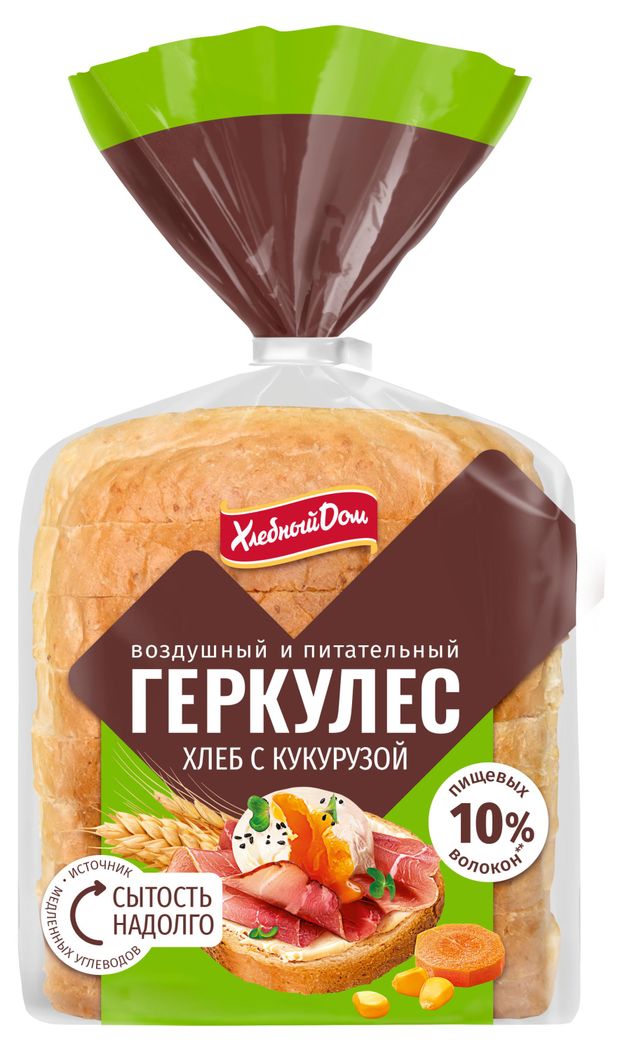 Хлеб Хлебный Дом Геркулес с кукурузой, 255 г