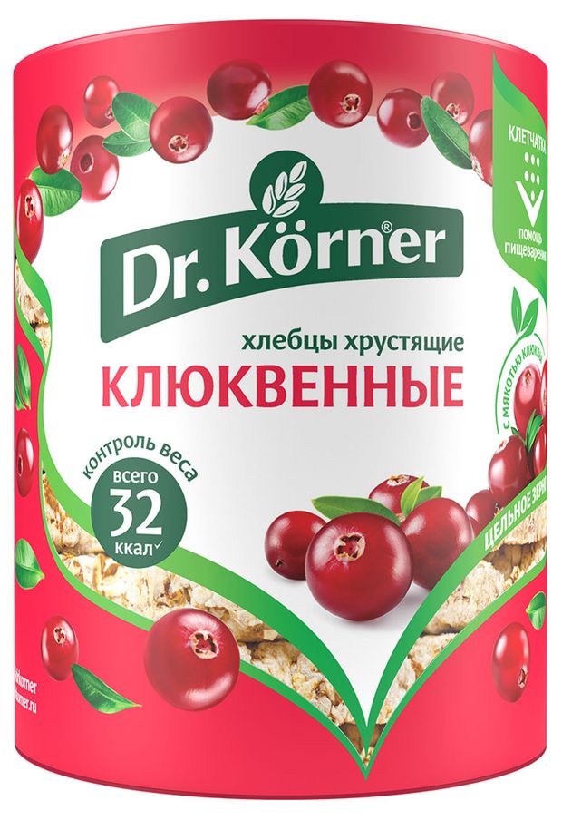 Хлебцы злаковые Dr. Korner Злаковый коктейль клюквенные, 100 г