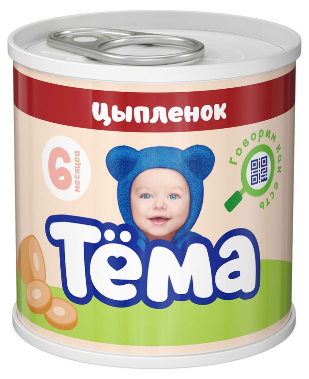 Пюре мясное Тема с цыпленком с 6 мес., 90 г