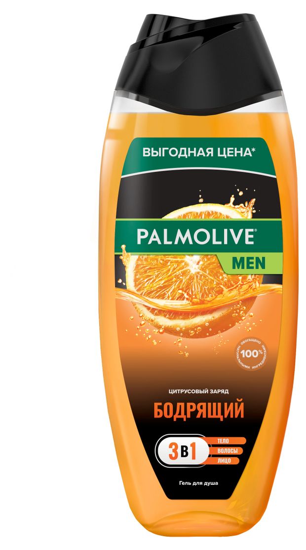 фото Гель для душа мужской palmolive men бодрящий цитрусовый заряд 3 в 1, 500 мл