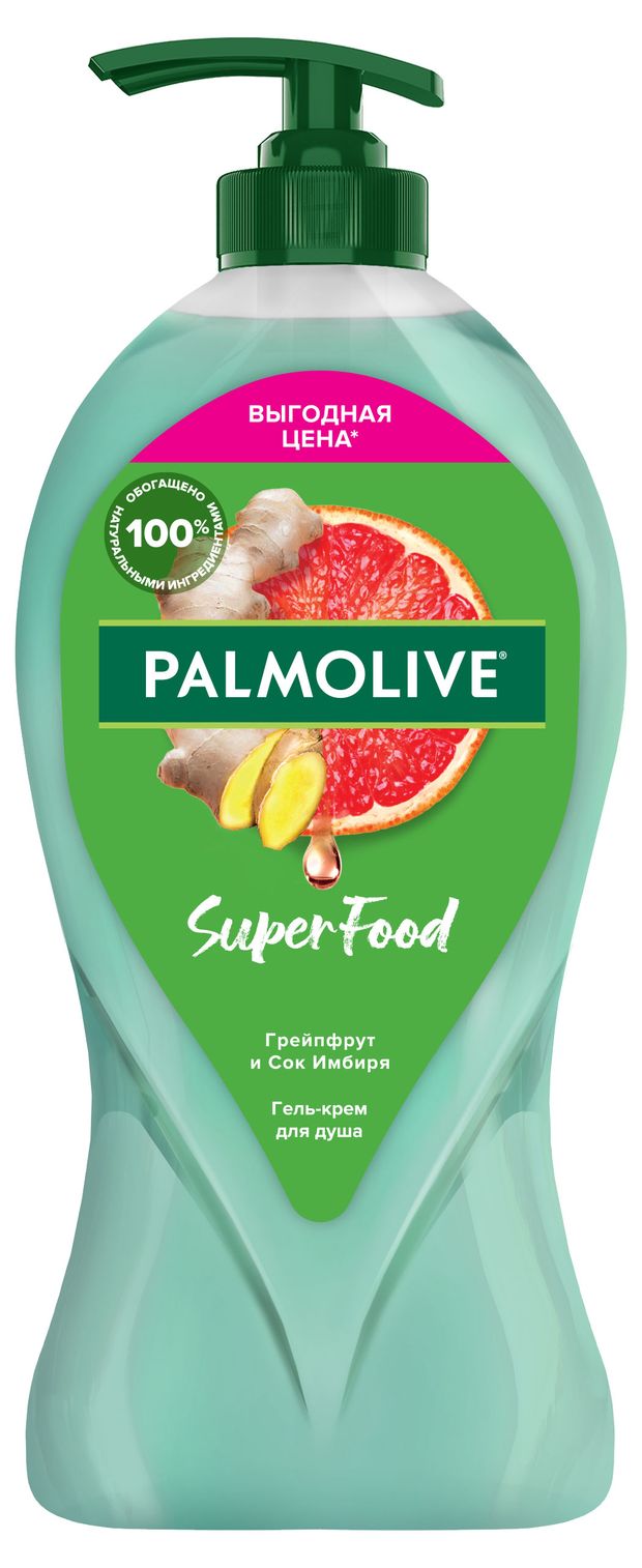 Гель-крем для душа Palmolive Super Food Грейпфрут и Сок Имбиря для всей семьи, 750 мл