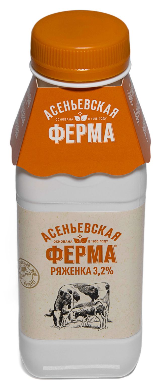 Ряженка Асеньевская ферма 3,2% БЗМЖ, 330 мл