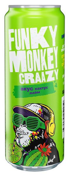 Напиток газированный Funky Monkey Кактус-Лайм, 0,45 л