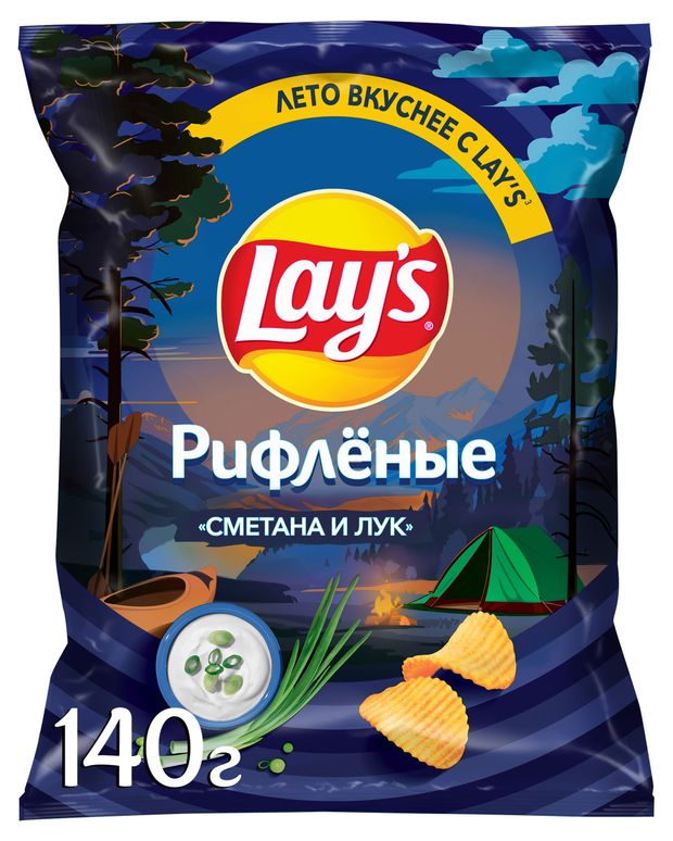 Чипсы картофельные Lay's со вкусом сметаны и лука, 140 г