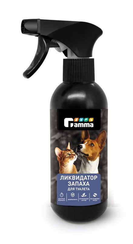 фото Ликвидатор запаха для кошачих туалетов gamma хорошие манеры спрей от запаха, 250 мл