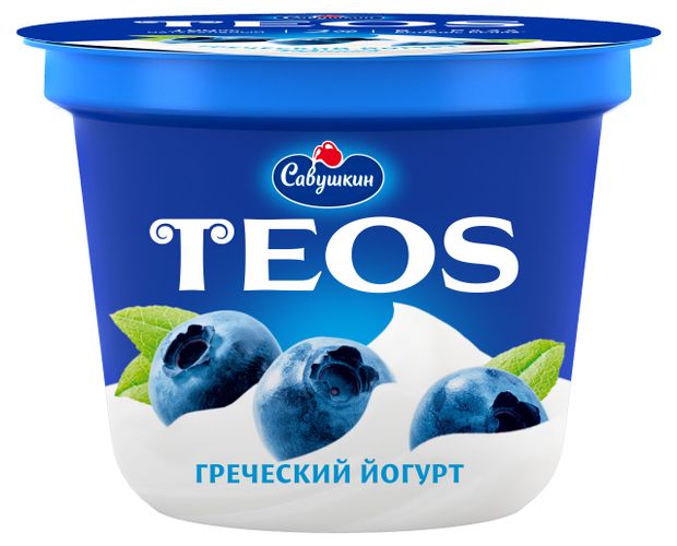 Йогурт TEOS Греческий Черника 2% БЗМЖ, 250 г