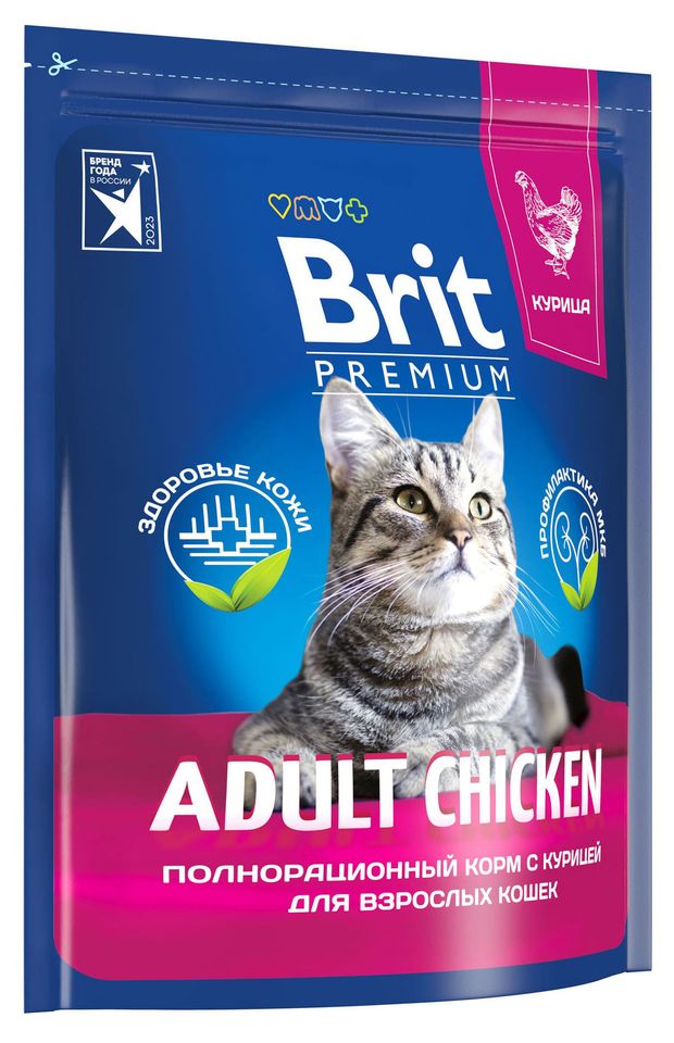 фото Сухой корм для кошек brit premium с курицей, 800 г