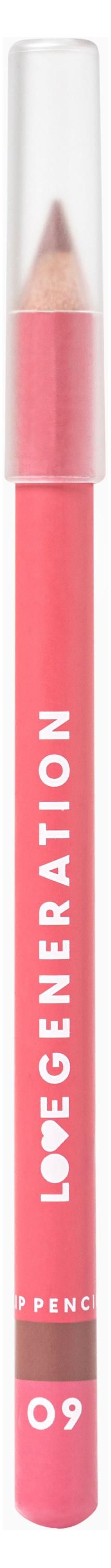 фото Карандаш для губ love generation lip pencil тон 09 шоколадный, 1 шт