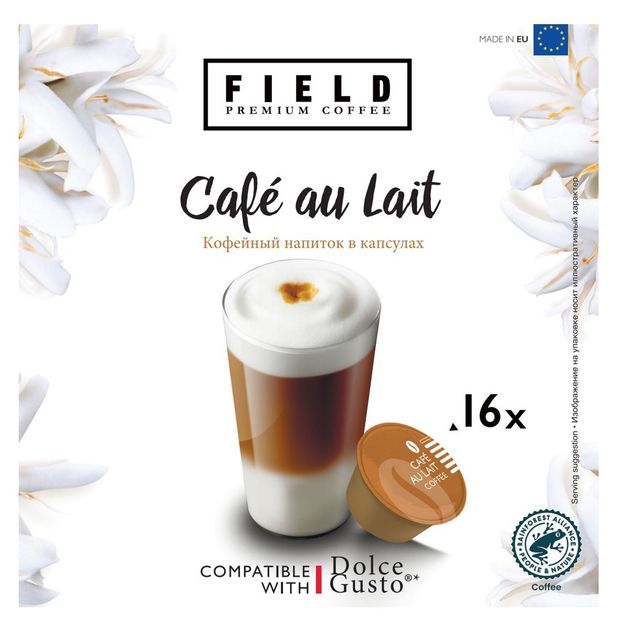 фото Кофейный напиток в капсулах field cafe au lait, 16 капсул