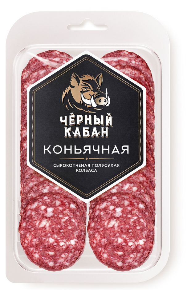 Колбаса сырокопченая Черный кабан Коньячная нарезка 95 г 198₽