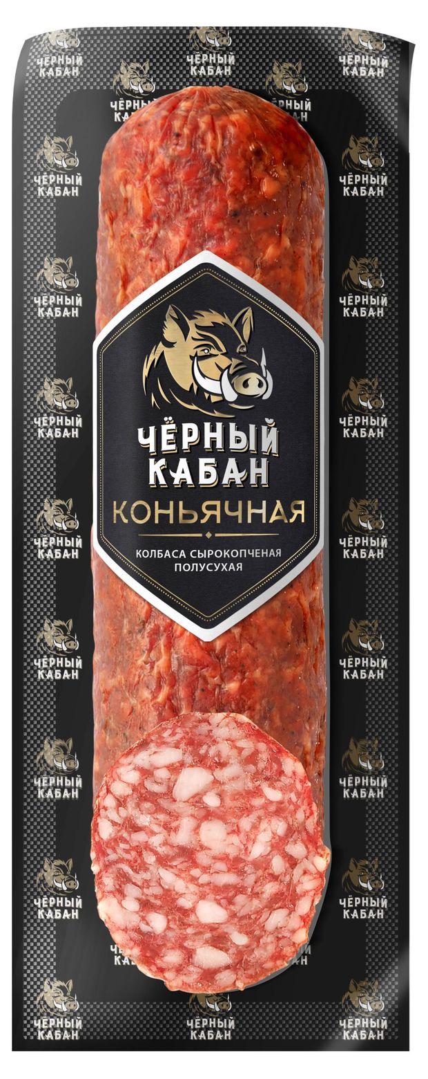 Колбаса сырокопченая Черный кабан Коньячная 210 г 249₽