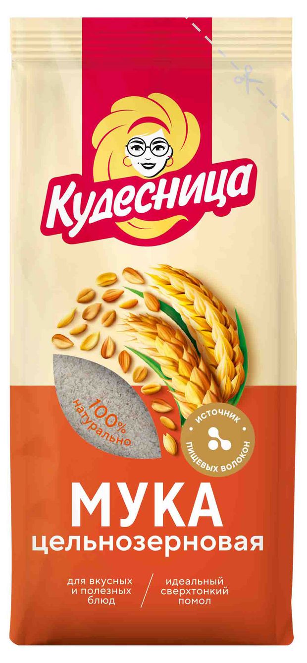 Мука пшеничная Кудесница цельнозерновая 500 г 64₽