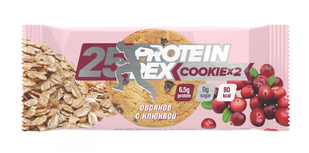 Печенье протеиновое Protein Rex Сookie овсяное с клюквой, 50 г