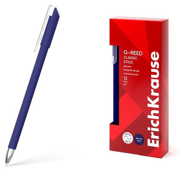 Ручка гелевая ErichKrause G-Reed Stick Classic синяя 0.38 мм, 1 шт