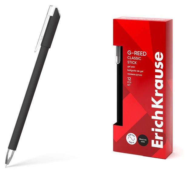 Ручка гелевая ErichKrause G-Reed Stick Classic черная 0.38 мм, 1 шт