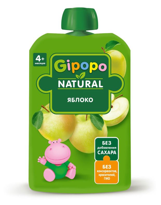 Пюре фруктовое Gipopo из яблок с 4 мес., 90 г