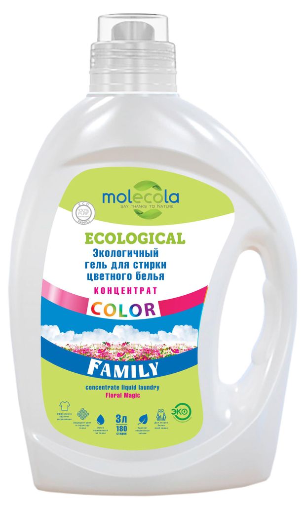 Гель для стирки Molecola Family Color, 3 л