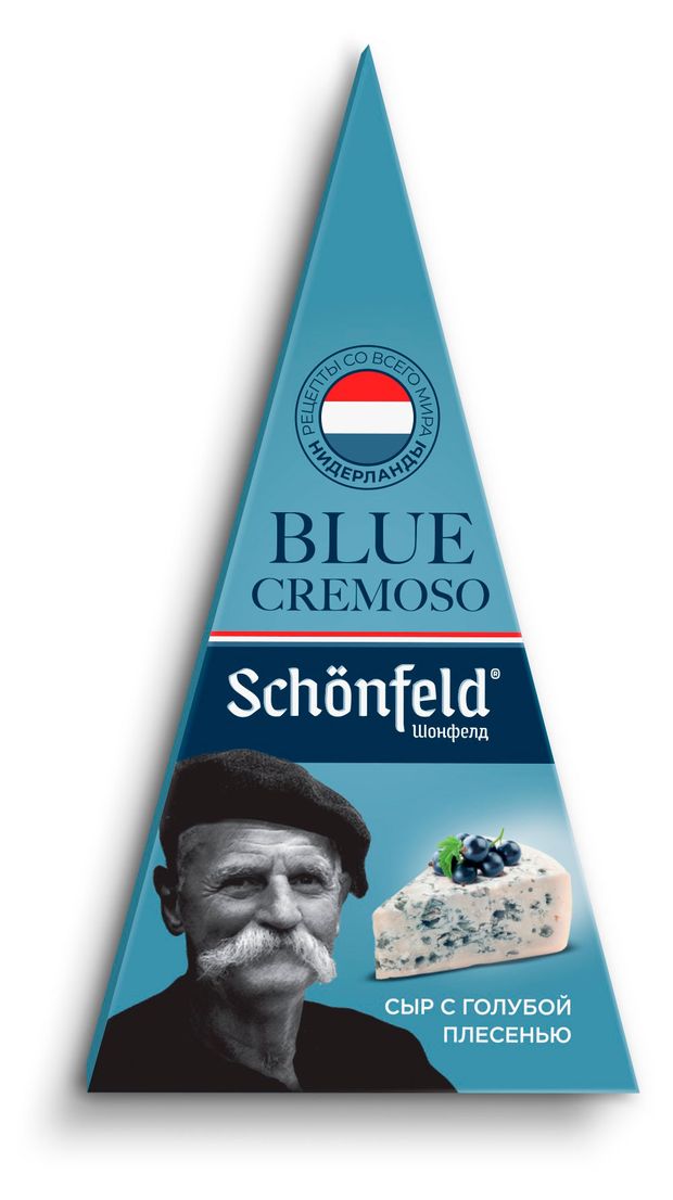 Сыр мягкий Schonfeld Blue Cremoso сливочный с голубой плесенью 50% БЗМЖ, 100 г