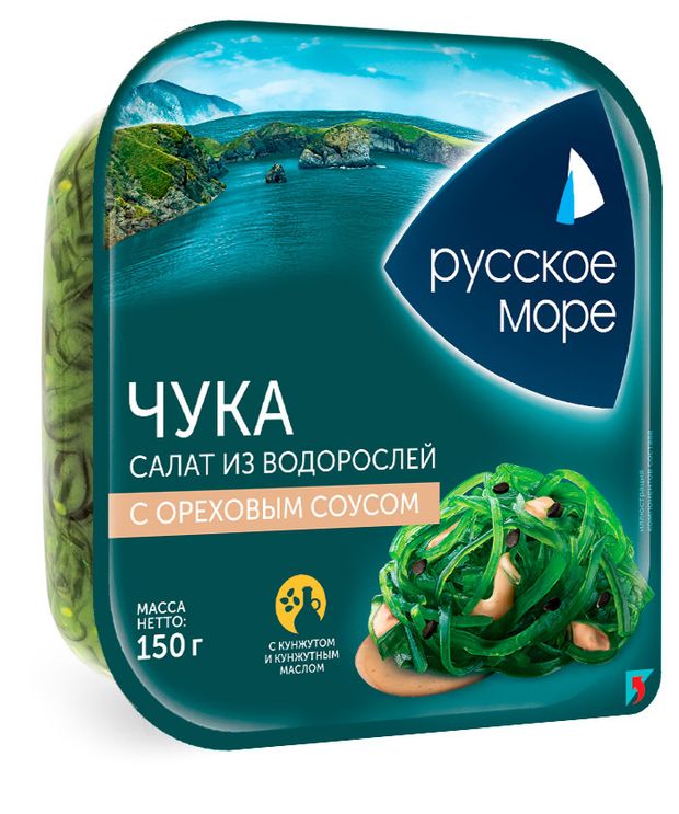 Салат из водорослей чука Русское море с ореховым соусом 150 г 154₽