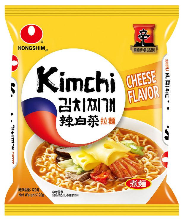 фото Лапша быстрого приготовления nongshim кимчи рамен с сырным вкусом, пачка 120 г