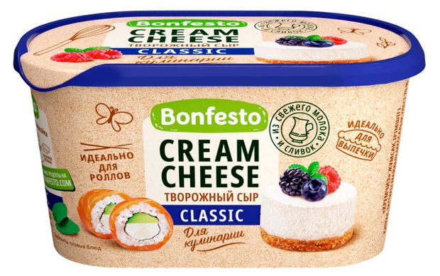 Сыр мягкий Cream Cheese Classic Bonfesto 70% БЗМЖ, 400 г