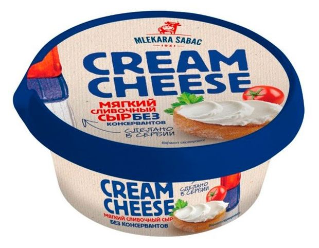 Сыр мягкий Cream Cheese Mlekara Sabac 60% БЗМЖ, 100 г