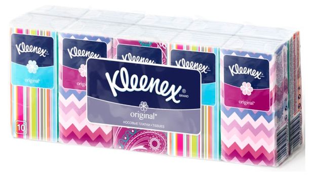 Платочки бумажные Kleenex Original, 10х10 шт