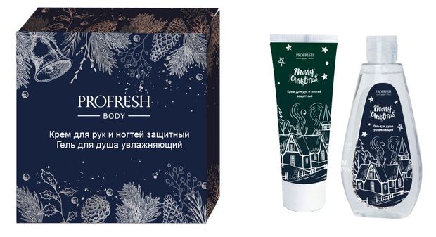 Подарочный набор Profresh Крем для рук и ногтей защитный 75 мл + Гель для душа увлажняющий 200 мл