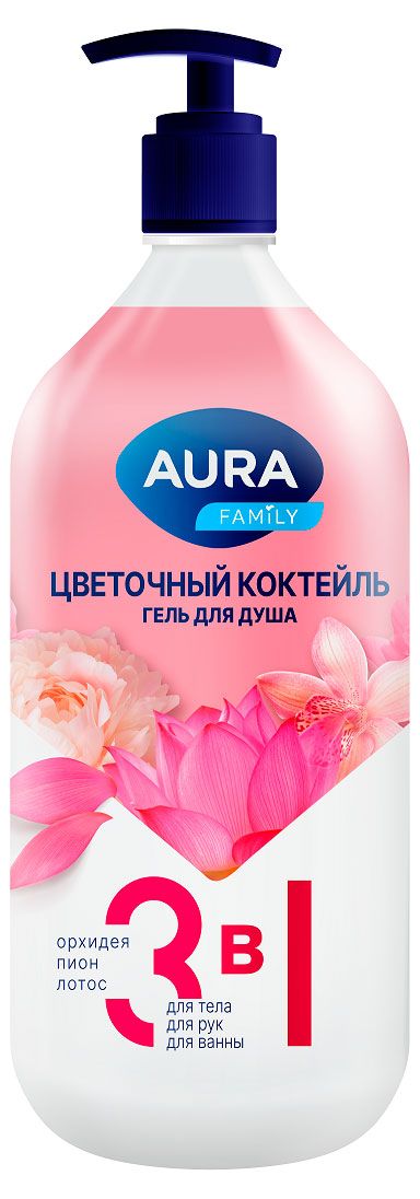 фото Гель для душа aura цветочный коктейль, 1 л