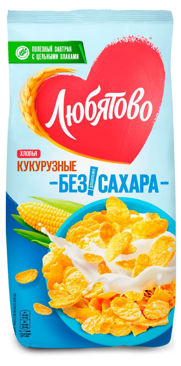 Готовый завтрак Любятово хлопья кукурузные 270 г 149₽