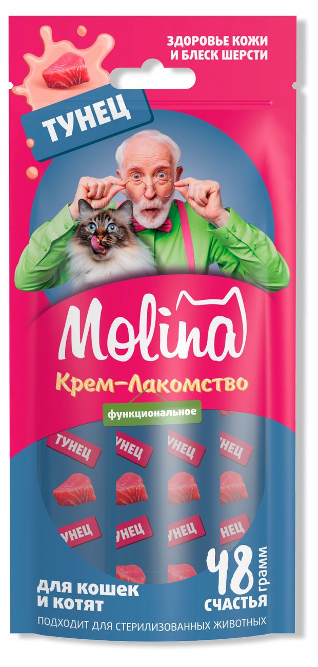 Крем-лакомство для кошек и котят Molina тунец 48 г 163₽