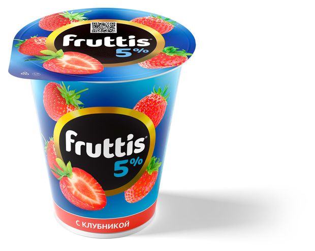 Йогуртный продукт Fruttis Сливочное лакомство с клубникой 5 БЗМЖ 290 г 89₽