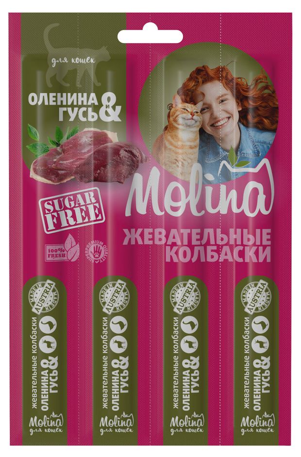 Лакомство для кошек Molina оленина и гусь 20 г 164₽