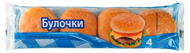 Булочка пшеничная для гамбургеров Bimbo с кунжутом 4 шт 240 г 124₽