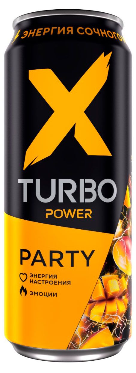 Энергетический напиток X-Turbo Party со вкусом манго, 450 мл