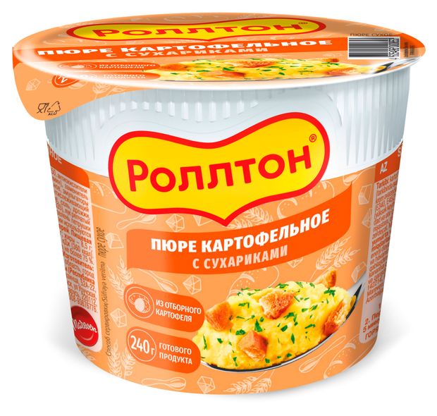 Пюре картофельное Роллтон с сухариками 40 г 48₽