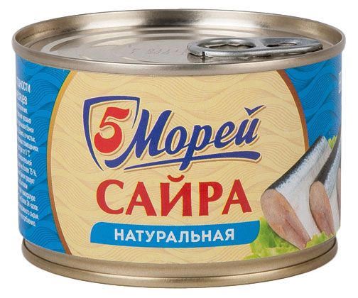 Сайра 5 Морей натуральная 250 г 258₽