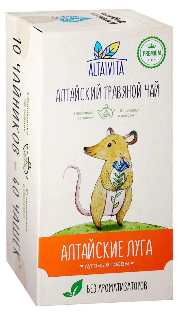 Чай травяной Altaivita Алтайские луга в пирамидках, 10x4 г