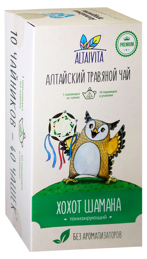 Чай зеленый AltaiVita Хохот Шамана с травами, 10x4 г