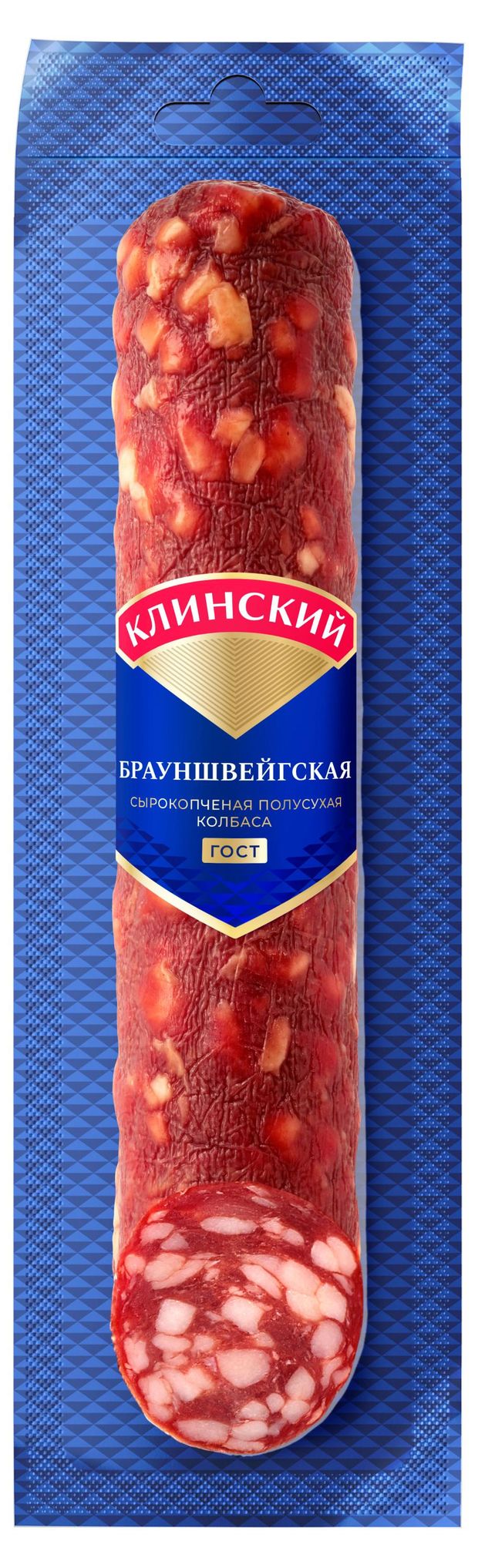 Колбаса сырокопченая Клинский Брауншвейгская, 1 упаковка ~ 0,5 кг