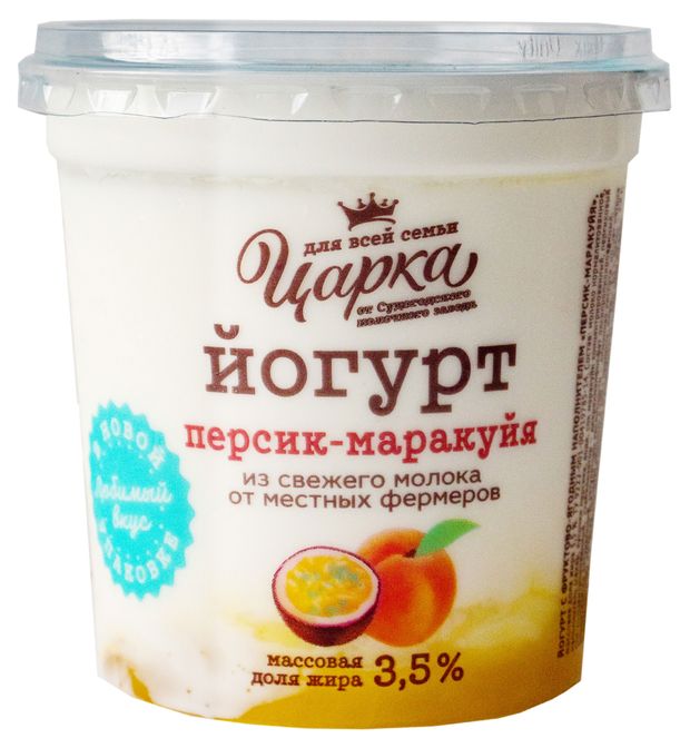 Йогурт ЦарКа персик-маракуйя 35 400 г 82₽