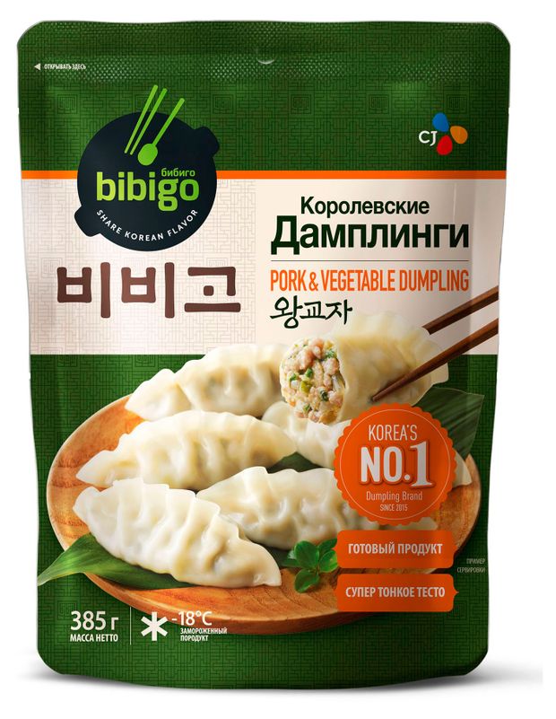 Дамплинги со свининой и шпиком Bibigo Pork and Vegetable Королевские 385 г 329₽