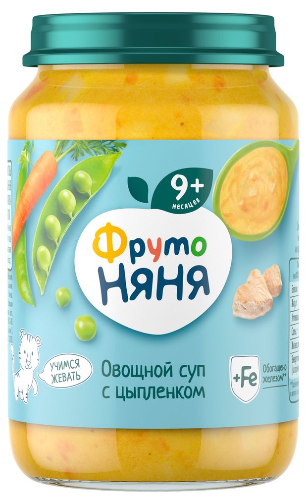 Овощной суп Фруто Няня с цыпленком с 9 мес 190 г 94₽