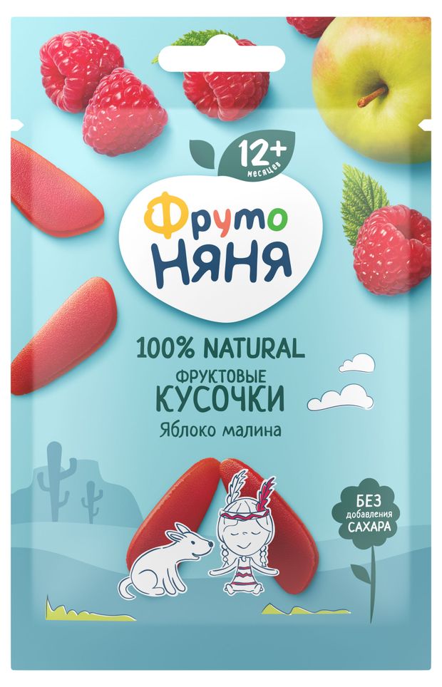 Кусочки фруктовые ФрутоНяня Яблоко-Малина с 12 мес 15 г 39₽